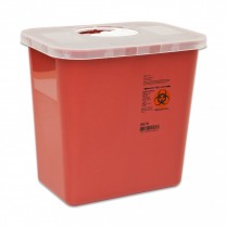 336-8970 Kendall Sharps Container Multipurpose w/Red Rotor Lid 2 Gal