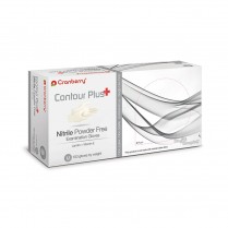 407-CR3228 Cranberry Contour Plus P.F. Nitrile Exam Gloves Large (100)