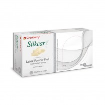 407-CR7818 Cranberry Silkcare Pf Latex Gloves Large (100)