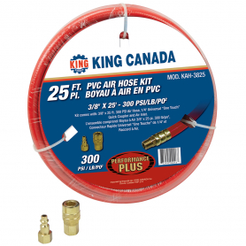 KAH-3825 3/8" X 25' PVC REINFORCED AIR HOSE KIT