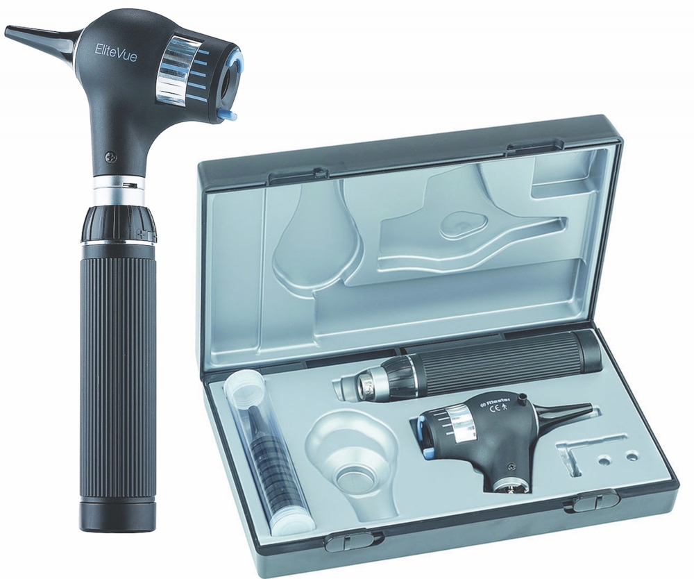 ELITEVIEW OTOSCOPE SET 3 5V LED W C HDL RE CH BATT PLUG IN