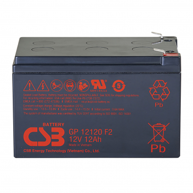 GP12120F2FR BATT AGM 12V 12AH CSB F2 FR Batteries Expert