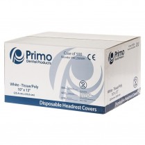 101-HC200WH Primo Headrest Covers Paper Tissue Poly 10 x13  White (500)