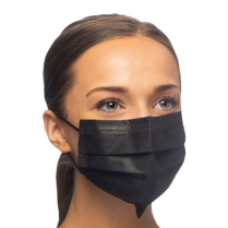 140-GCFBKSF Crosstex SecureFit Surgical Earloop FaceMask Black L3 (50)