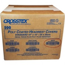 140-LOWH Crosstex Headrest Covers Tissue/Poly 10 x10 White (500)