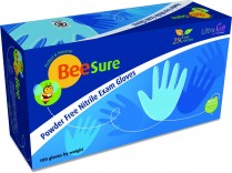 407-BE1117 BeeSure PF Soft Nitrile Gloves Medium (100)