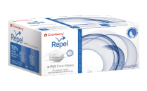 407-R2960GO Cranberry Repel 4-Ply Earloop Mask L3 Gold Amber (50)