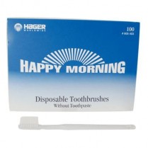 428-605403 Happy Morning Disposable Tooth Brushes No Paste (100)