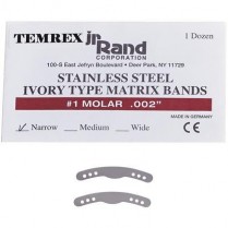 490-077 Matrix Bands Ivory Type #1 Molar Narrow (12)