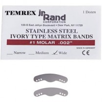 490-079 Matrix Bands Ivory Type #1 Molar Wide (12)