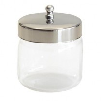 609-3460 Glass Sundry Jar 3X3 W/ Metal Lid