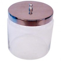 609-3463 Glass Sundry Jar 6X6 W/ Metal Lid**Non Stock***