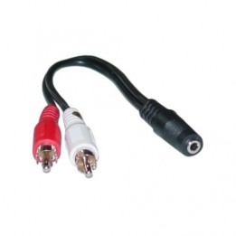 A/V-RC108FA0-001-YCABLE 3.5mm Female to 2xRCA Male Y-adaptor - 6"