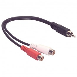 A/V-RC113000-001-YCABLE RCA Male to 2x RCA Female