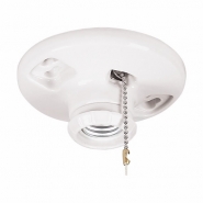 CWD-659 E26 Ceiling Lamp Holder - Porcelain w/Pull Chain