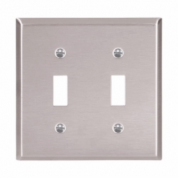 CWD-93072 2 Gang Toggle Wall Plate - Stainless Steel 302/304