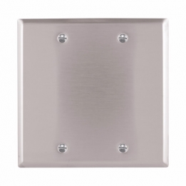 CWD-93152 2 Gang Blank Wall Plate - Stainless Steel 302/304