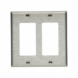 CWD-93402 2 Gang Decora Wall Plate - Stainless Steel 302/304