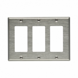 CWD-93403 3 Gang Decora Wall Plate - Stainless Steel 302/304