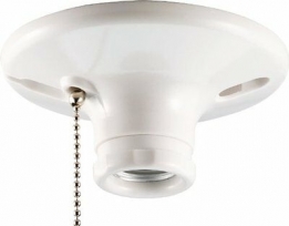 CWD-S759WCD E26 Ceiling Lamp Holder - Plastic w/Pull Chain