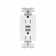 CWD-TR7755W Duplex Receptacle 15A 125V plus 2 USB charger 3.1A - White