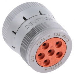 DEU-HD16612SB010 HD10 Series - 6 Pin In-Line Plug w/Locking Ring