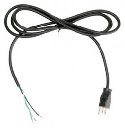 EXT-1603SJOW-006-BLACK 16ga / 3cond SJOOW 4'  cord c/w RA male plug