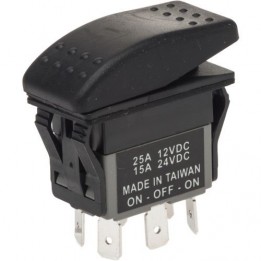 GCE-353590 Marine Rocker Switch - On/Off/On DPDT 20A 12Vdc