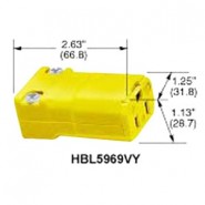 HUB-HBL5969VY 2P3W Commercial Grade Female Plug 5-15R 15A 125V - Yellow