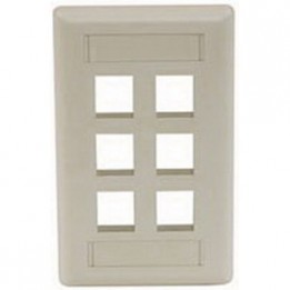 HUB-IFP16EI 6 Port Face Plate - Electric Ivory