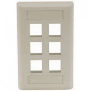 HUB-IFP16OW 6 Port Face Plate - Office White