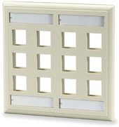 HUB-IFP212EI 12 Port Face Plate - Double Gang - Electric Ivory