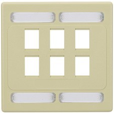 HUB-IFP26OW 6 Port Face Plate - Double Gang - Office White