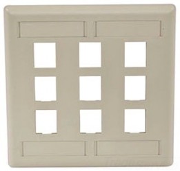 HUB-IFP29OW 9 Port Face Plate - Double Gang - Office White