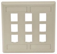 HUB-IFP29W 9 Port Face Plate - Double Gang - White