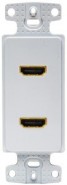 HUB-NS802W HDMI Decorator Plate w/2 HDMI whip - White