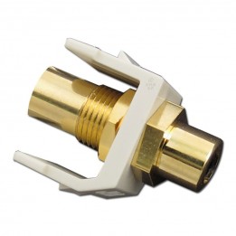 HUB-SFRCYFFW RCA Gold Coupler - F/F - White - Yellow Insulator