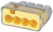 IDE-301034J In-Sure - Push-In Wire Connector - 4 port Yellow (200/Jar)