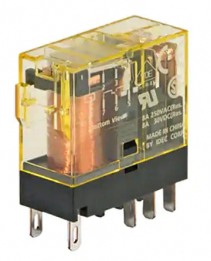 IDEC-RJ2SCLD24 IDEC - DPDT Relay 8 pin Faston Base 8A 24Vdc w/LED