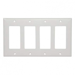 KORA-SWD45241 Four Gang Decora Wall Plate - White