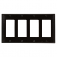 KORA-SWD45554 Four Gang Decora Wall Plate - Black