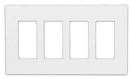 KORA-SWD45641 Screwless Four Gang Decora Wall Plate - White