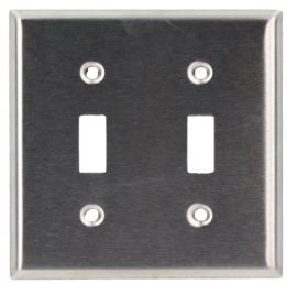 KORA-SWD45702 Two Gang Toggle Wall Plate - Stainless Steel