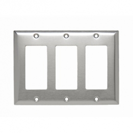 KORA-SWD45723 Three Gang Decora Wall Plate - Stainless Steel