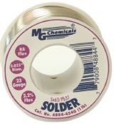 MGC-4884454G Leaded Solder, Rosin Core Sn63/Pb37, 0.025" - (1lb/spool)
