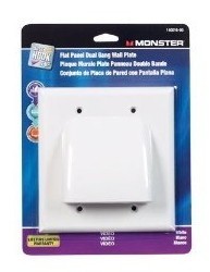 MNSTR-14001600 Bulk Cable Nose Plate - Double Gang - White