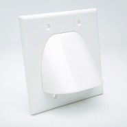 MNSTR-14068000 Bulk Cable Nose Plate - Reversable Double Gang - White