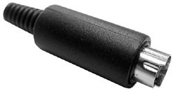 MODE-262400 Mini DIN - 4 Position Male Inline Plug Plastic - Black