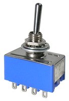 MODE-412550 Sub-Miniature Toggle Switch - On/Off/On 4PDT - 6A 125Vac