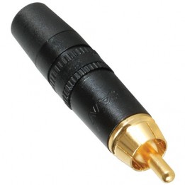 NEU-NYS3730 REAN - Black RCA Plug w/ Chuck and Gold Contacts